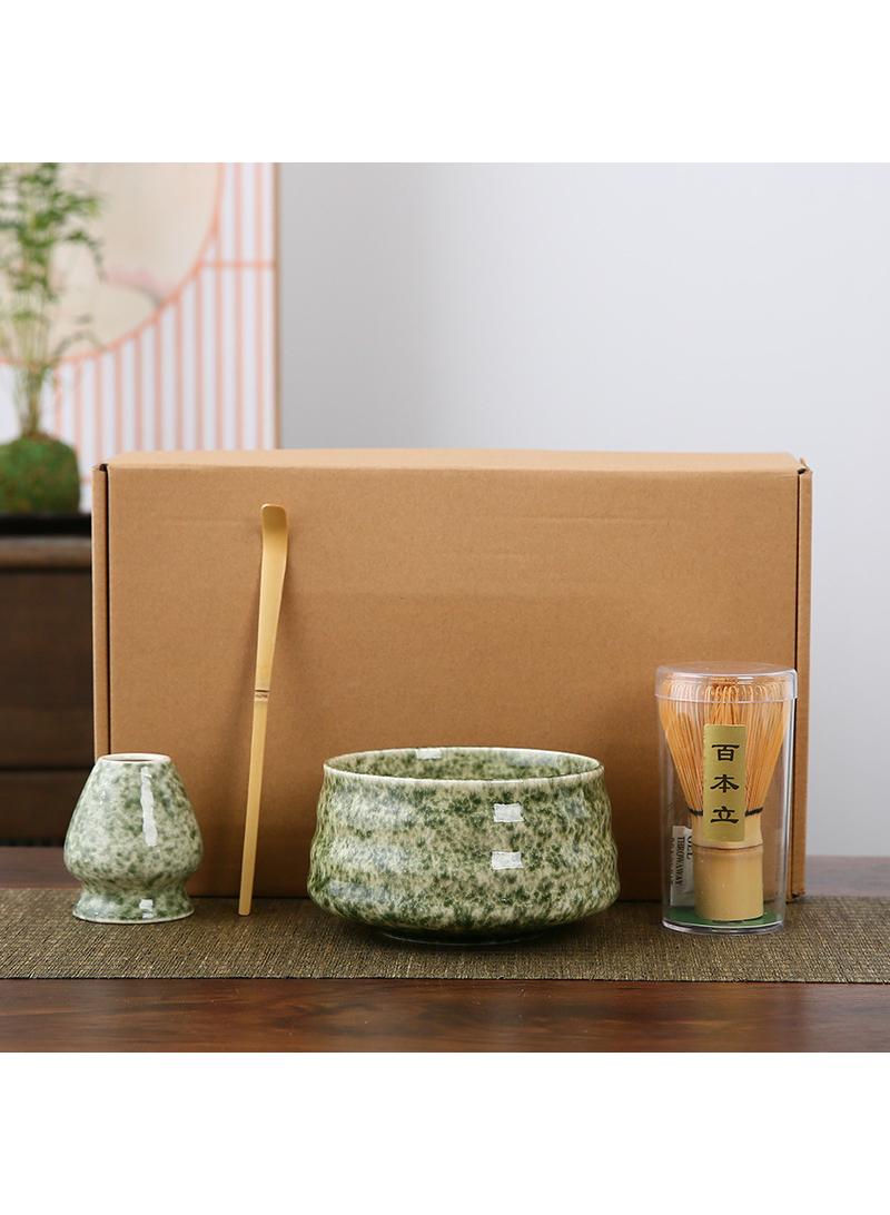 Bluejw Arabest 4 Pcs Matcha Whisk Set, Matcha Whisk and Bowl Kit, Japanese Matcha Tool Set, Home Matcha Whisk with Traditional Scoop and Ceramic Bowl, Perfect Set to Prepare Traditional Matcha - Image 1