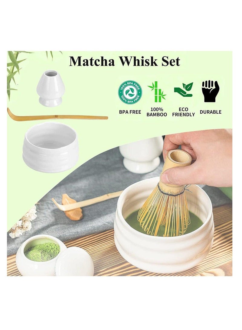 Bluejw Arabest 4 Pcs Matcha Whisk Set, Matcha Whisk and Bowl Kit, Japanese Matcha Tool Set, Home Matcha Whisk with Traditional Scoop and Ceramic Bowl, Perfect Set to Prepare Traditional Matcha - Image 4