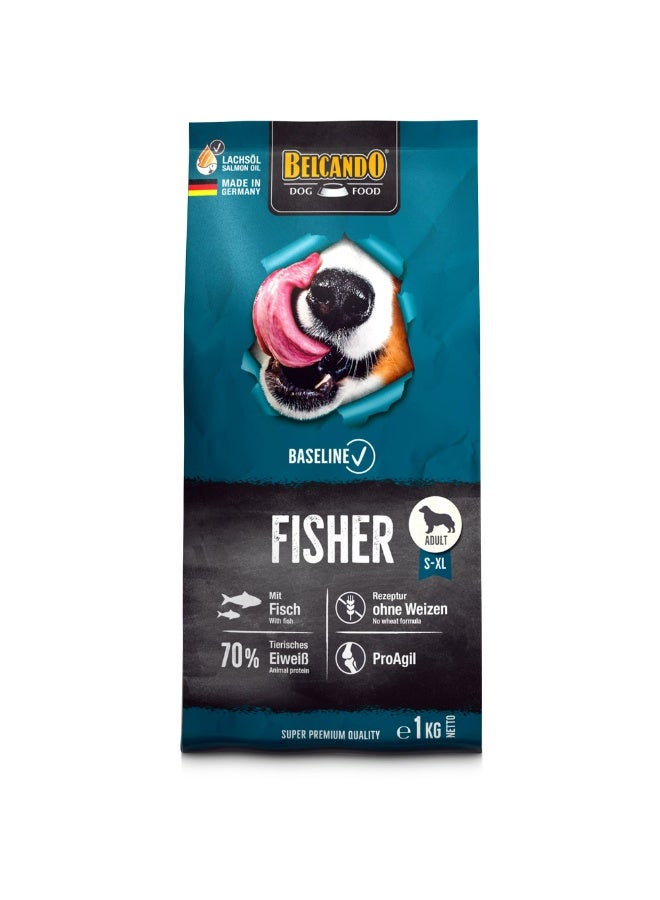 Fisher [1 kg] Dry Food for Dogs | for Adult Dogs from 1 Year of Age with Higher Activity Levels | Suitable for All Breeds