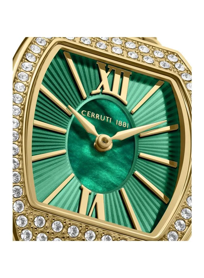 CERRUTI 1881 Yellow Gold Women's Calliano 21mm Green Mother-of-pearl Dial Quartz Analog Watch For Women for Women | Best Price UAE