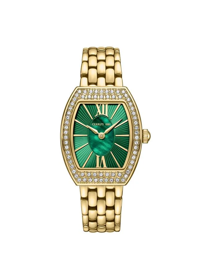 Calliano 21mm Green Mother-of-pearl Dial Quartz Analog Watch For Women