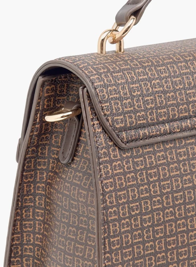Flora Bella By Shoexpress Women Solid Satchel Bag with Detachable Strap and Flap Closure
