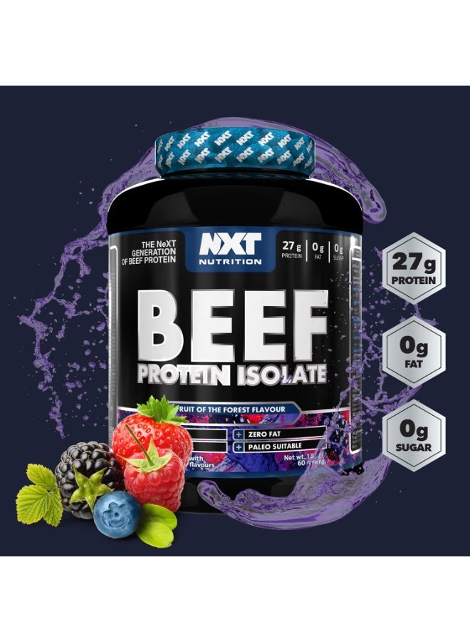 NXT Nutrition Beef Protein Isolate Zero Dairy Forest Fruits Flavour 60 Servings 1800g - Image 2