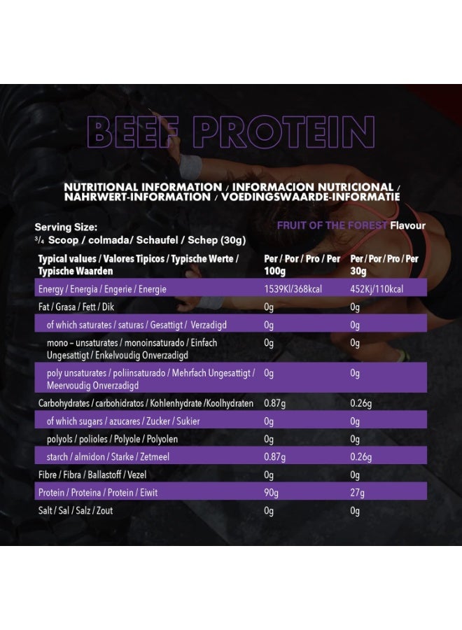 NXT Nutrition Beef Protein Isolate Zero Dairy Forest Fruits Flavour 60 Servings 1800g - Image 4