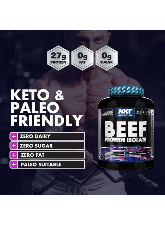 NXT Nutrition Beef Protein Isolate Zero Dairy Forest Fruits Flavour 60 Servings 1800g - Image 3