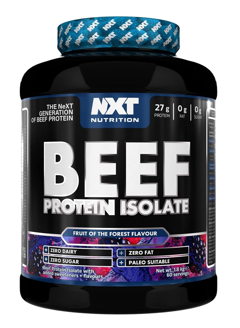 NXT Nutrition Beef Protein Isolate Zero Dairy Forest Fruits Flavour 60 Servings 1800g - Image 1
