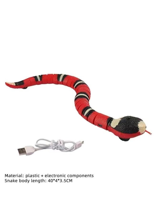 Generic Electric Snake Boy Toy 7-10 Years Old Remote Control Simulation Model Toy For Children's Day Delivery-Color:Induction Silver Ring Snake-equipped With [25 Batteries]]  - Image 1