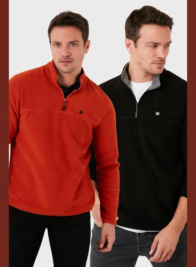 Buratti Slim Fit Anti-Pilling Non-Pilling Bato Collar Raised 2-Pack Polar Men's POLAR 5906001S2