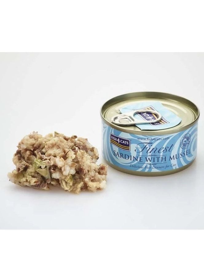 fish4cats Fish4Cats Sardine with Mussel Cat Wet Food 10X70G  - Image 1