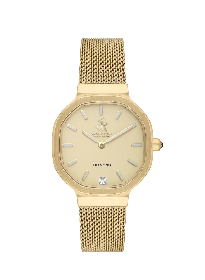 BEVERLY HILLS POLO CLUB Polo Club Women's Watch, Analog Display and Stainless Steel Strap - BP3621X.110, Gold