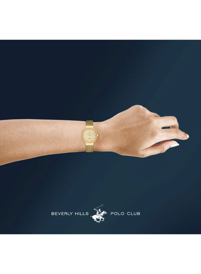 BEVERLY HILLS POLO CLUB Polo Club Women's Watch, Analog Display and Stainless Steel Strap - BP3621X.110, Gold