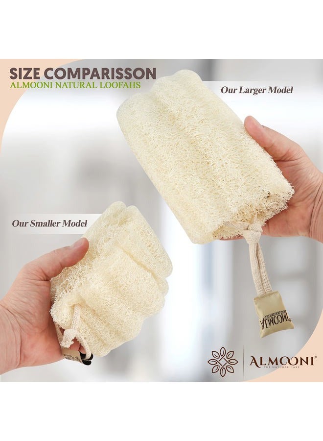 Almooni Mini Natural Loofah Sponge - Real Egyptian Shower Exfoliating Loofah - Small Loofah Scrubber for The Perfect Grip - 3 Count(1 Pack) - Image 4