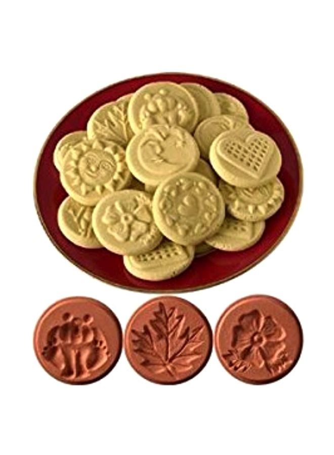 JBK Pottery Terra Cotta Cookie Stamps for Baking, Oven & Dishwasher Safe - Cookie Cutter, Molder, Stamper Press, Ideal for Cookies, Polvoron, Pastry, Shortbreads, Butter - Nature Set of 3 Designs - Image 2
