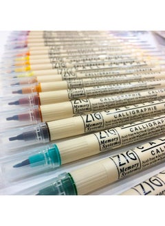 Kuretake Zig Calligraphy Dual Tip Markers 12 Colors Set, 2Mm, 5Mm, Square Tips, Ap-Certified, No Mess, Photo-Safe, Acid Free, Xylene Freeing,Made In Japan  - Image 2