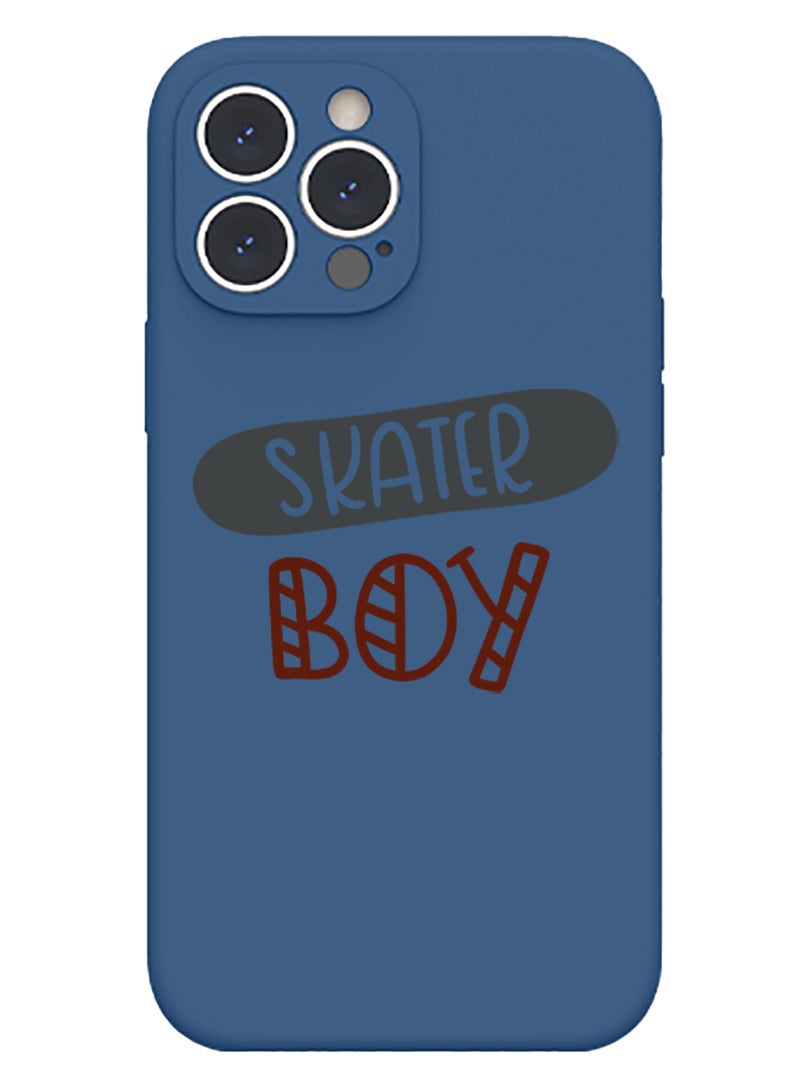 Theodor Protective Slim Fit Case Liquid Silicone Cover with Full Body Protection Anti-Scratch Shockproof Case For iPhone 15 Pro Blue  - Skates copy - Image 1