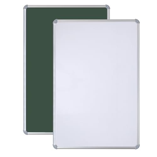 Roger & Moris Aluminium Framed Double Sided Board with Non Magnetic Whiteboard and Green Chalkboard for Home, Office and School (Size : 1.5 feet x 1 Foot) - Image 1