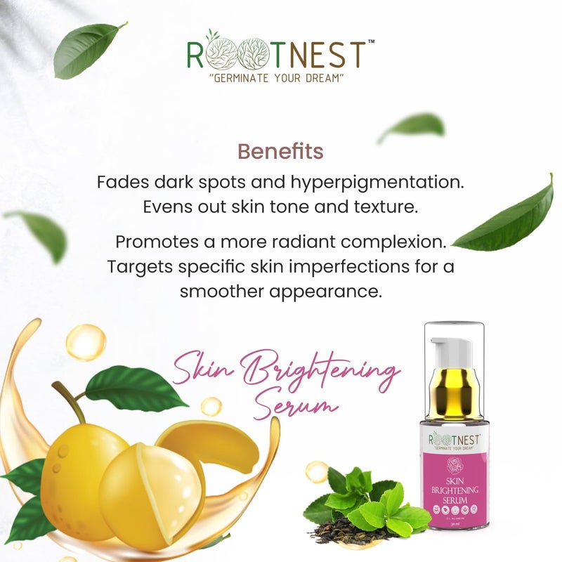 Rootnest Skin care kit with Green Tea Anti Ageing serum for face  Neroli Spot Correction serum for face Skin Brightening serum for face  30ml - Image 2