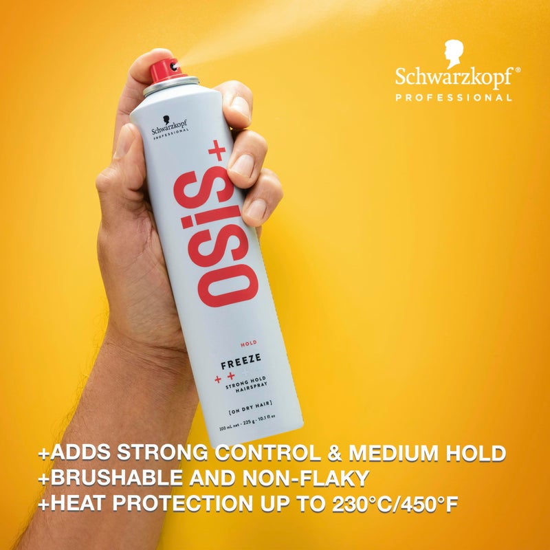 OSiS+ Freeze Medium Hold Hairspray 9oz | All Day Hold and Shine | Heat and Humidity Protection - Image 2