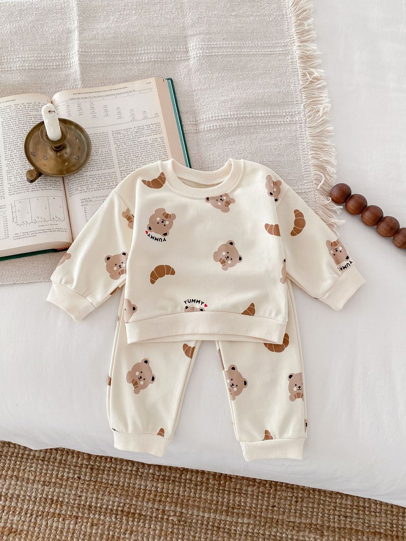 Korean ins Cartoon Bear Baby Outfit Set Bear 