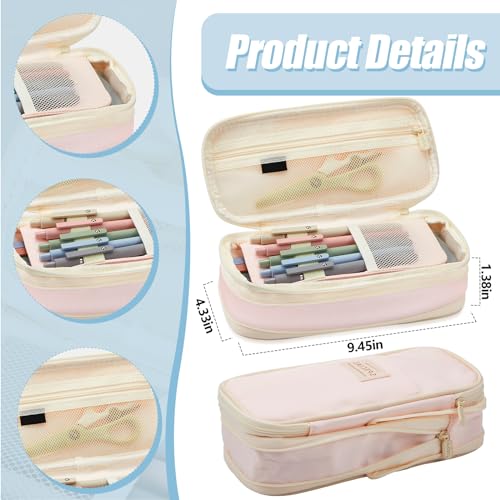 Jutom 39 Pcs Aesthetic Book Annotation Kit Highlighter with Pencil Case Bag Gel Pen Transparent Sticky Note Taking Bible Study College School Supplies(Pink,Cute Style) - Image 3