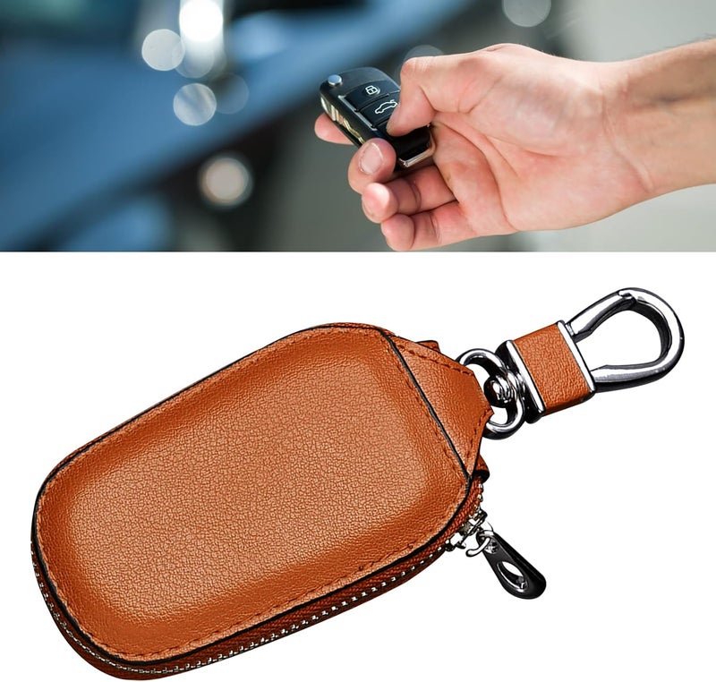 Wet anti slip Yinhing Car Key Fob Holder Versatile Large Capacity Waist Hanging Key Case for Men and Women and Stylish Design Ideal for Home Office and Outdoor Activities Blue Color (Brown) Global flexible assemble picks - Image 2