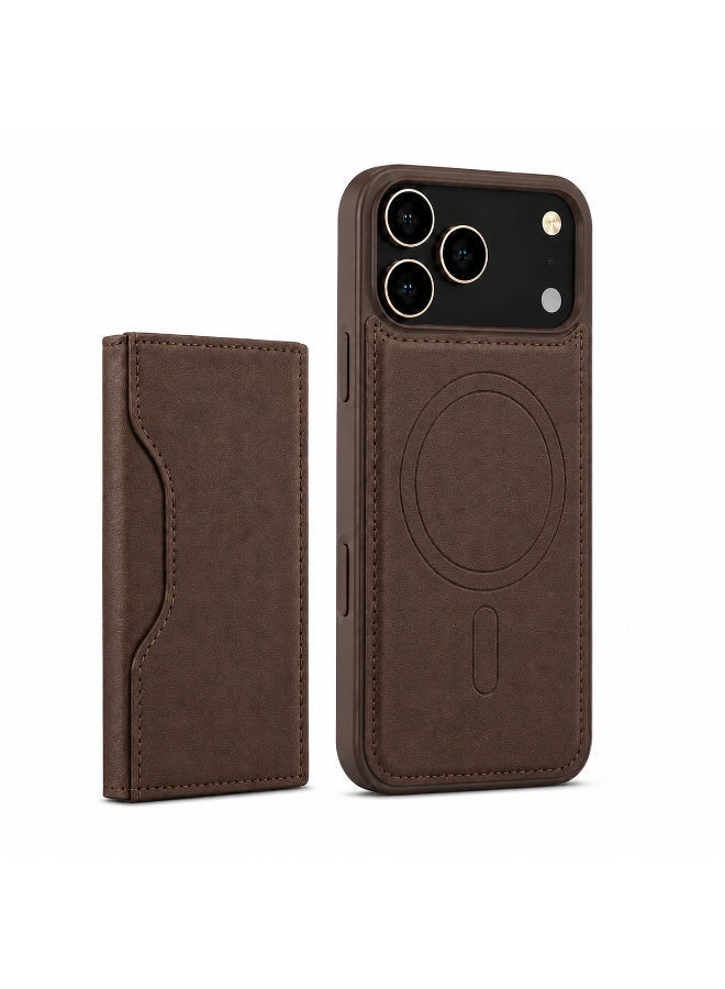 NOVA TECH iPhone 17 Pro Max MagSafe Wallet Case, Premium Leather Flip Cover with Card Holder, RFID Protection & Wireless Charging - Image 2