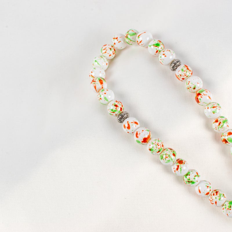 The Black Pearl Accessories Colorful White Alabaster Stone Prayer Bead of 33 Beads - Image 2