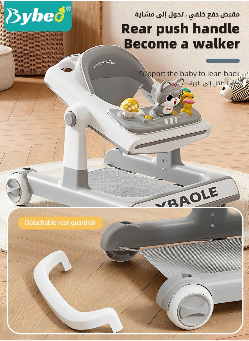 Bybeo 3 in 1 Baby Walker With Parent Push Handle, Children Walkers with Wheels, Adjustable Height & Speed Multifunction and Big Comfortable Seat Cushion, Detachable Trampoline Mat for Infants Boys Girls  - Image 4