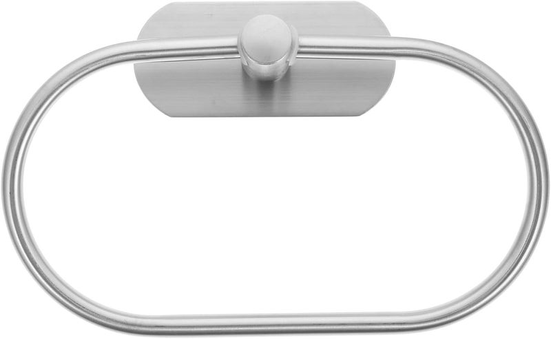 Oval Towel Ring and Wall Mounted Towel Holder Set with No-Drill Installation for Shower and Toilet Use - Image 1