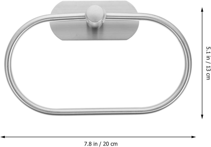 Oval Towel Ring and Wall Mounted Towel Holder Set with No-Drill Installation for Shower and Toilet Use - Image 2