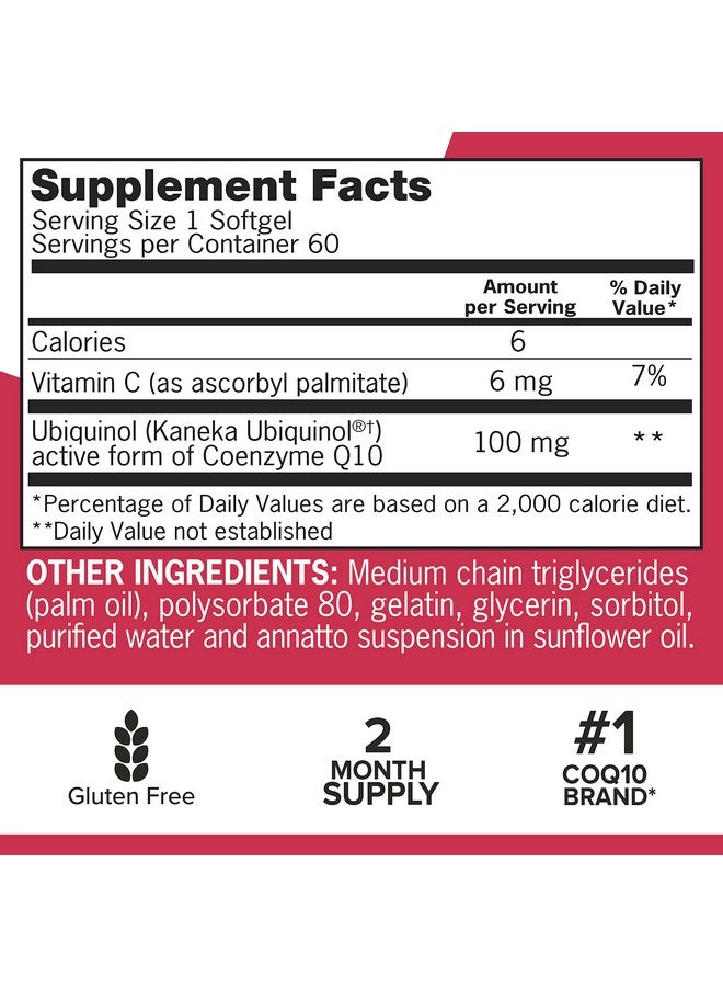 Qunol كوينول ميغا يوبكوينول CoQ10 100 ملغ، امتصاص فائق، مكمل طبيعي قابل للذوبان في الماء والدهون، مضاد أكسدة لصحة القلب، 60 كبسولة لينة - Image 5