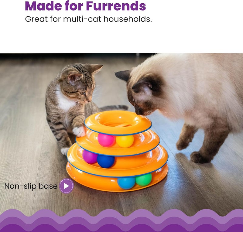 Catstages Tower of Tracks Cat Toy – 3 Levels of Interactive Play – Circle Track with Moving Balls Satisfies Kitty’s Hunting, Chasing & Exercising Needs - Image 4