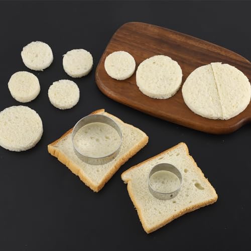 ANCKNE Round Cookie Cutter Set Large - 5 Inch, 4 Inch, 3 Inch, 2 Inch - Geometric Cookie Cutters Shapes Molds - Stainless Steel Homemade Round Biscuit Treats Cutter… - Image 5