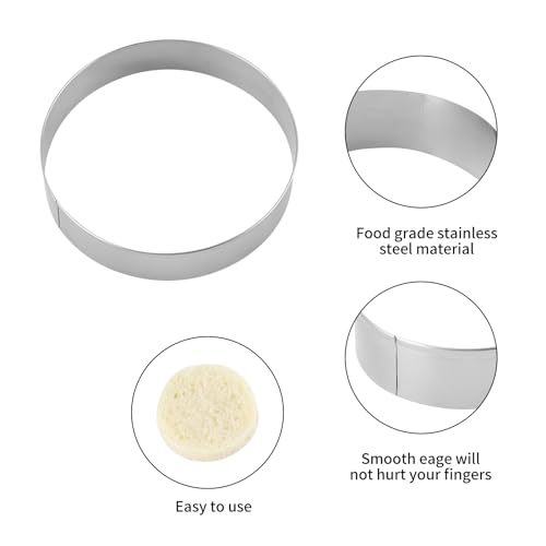 ANCKNE Round Cookie Cutter Set Large - 5 Inch, 4 Inch, 3 Inch, 2 Inch - Geometric Cookie Cutters Shapes Molds - Stainless Steel Homemade Round Biscuit Treats Cutter… - Image 2