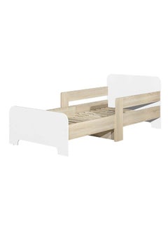 DANUBE HOME Kinder 90X140/170/200 Extendable Kids Bed Comfortable Wooden Bed Strong And Sturdy Modern Design Bed Frame Bedroom Furniture For Kids - White & Sonoma Oak  - Image 3