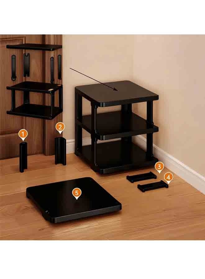 بلومنغ تايم رف أحذية بلاستيكي متعدد الوظائف ، رف أحذية قائم من 9 طبقات ، تخزين قابل للتكديس ، رف أحذية بلاستيكي منزلي ، رف تشطيب بلاستيكي ، يحتاج إلى تجميع - Image 3