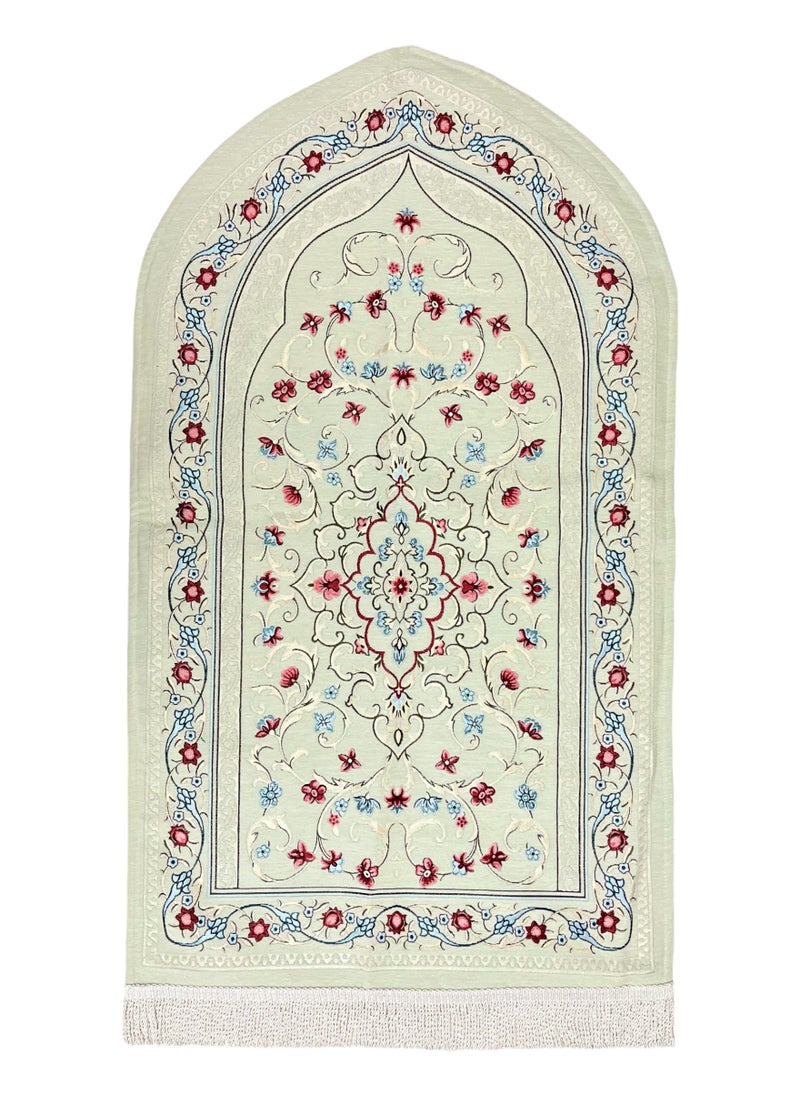 AL-HRAER - Chenille Prayer Mat Quilted And Filled With Thermal Sponge And Sewn In The Shape Of A Mihrab In An Innovative And Modern Way With A Soft Texture And Consistent Colors Size 120X65 Cm - Image 1