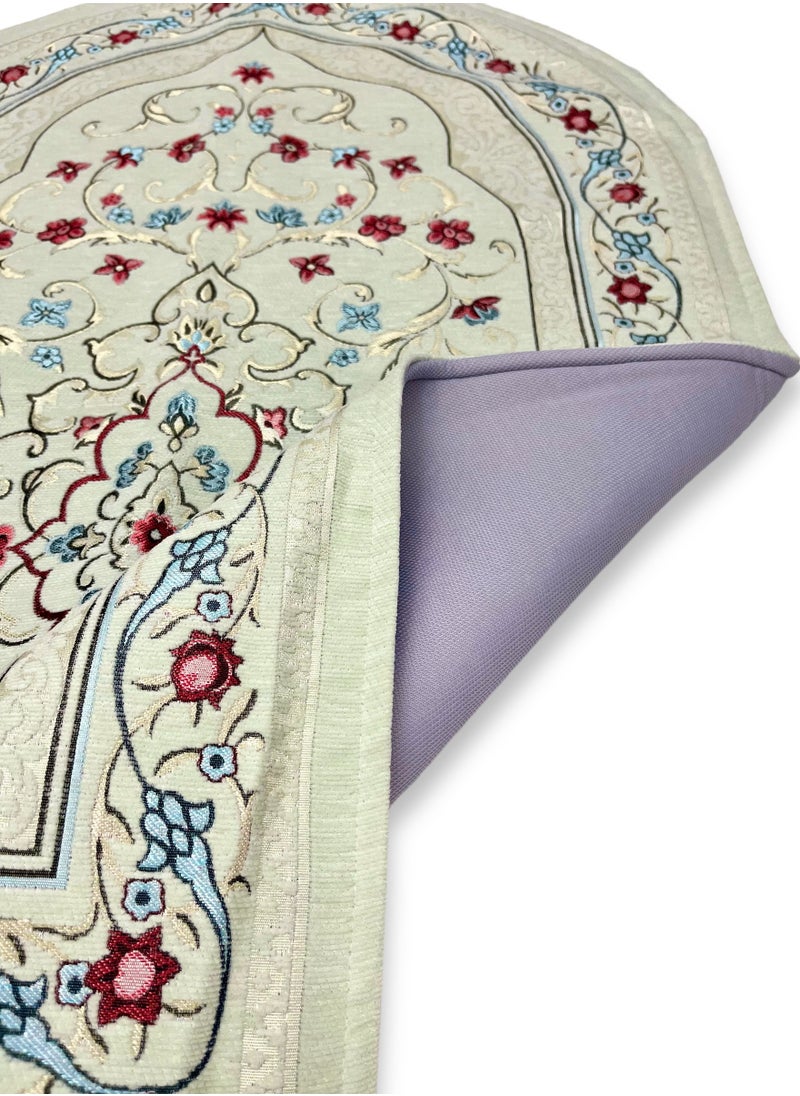 AL-HRAER - Chenille Prayer Mat Quilted And Filled With Thermal Sponge And Sewn In The Shape Of A Mihrab In An Innovative And Modern Way With A Soft Texture And Consistent Colors Size 120X65 Cm - Image 1