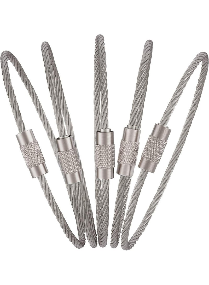 Pawfly 6 Inch Wire Keychain Cable Large Stainless Steel Key Ring Loop Holder for Outdoor Hiking Heavy Duty Connectable Luggage Tag Keeper for Sport and Travel, 25 Pack - Image 1