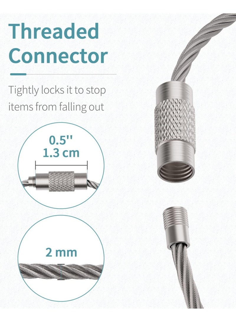 Pawfly 6 Inch Wire Keychain Cable Large Stainless Steel Key Ring Loop Holder for Outdoor Hiking Heavy Duty Connectable Luggage Tag Keeper for Sport and Travel, 25 Pack - Image 5