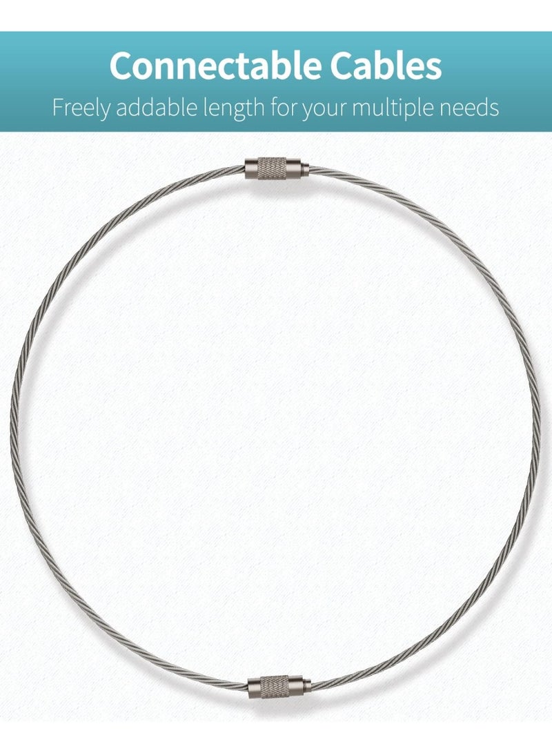 Pawfly 6 Inch Wire Keychain Cable Large Stainless Steel Key Ring Loop Holder for Outdoor Hiking Heavy Duty Connectable Luggage Tag Keeper for Sport and Travel, 25 Pack - Image 4