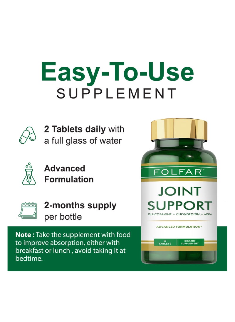 Folfar Joint Support Advanced Glucosamine, Chondroitin & MSM Formula - 60 Tablets  - Image 5