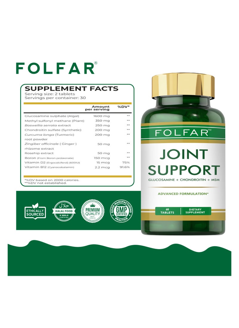 Folfar Joint Support Advanced Glucosamine, Chondroitin & MSM Formula - 60 Tablets  - Image 2