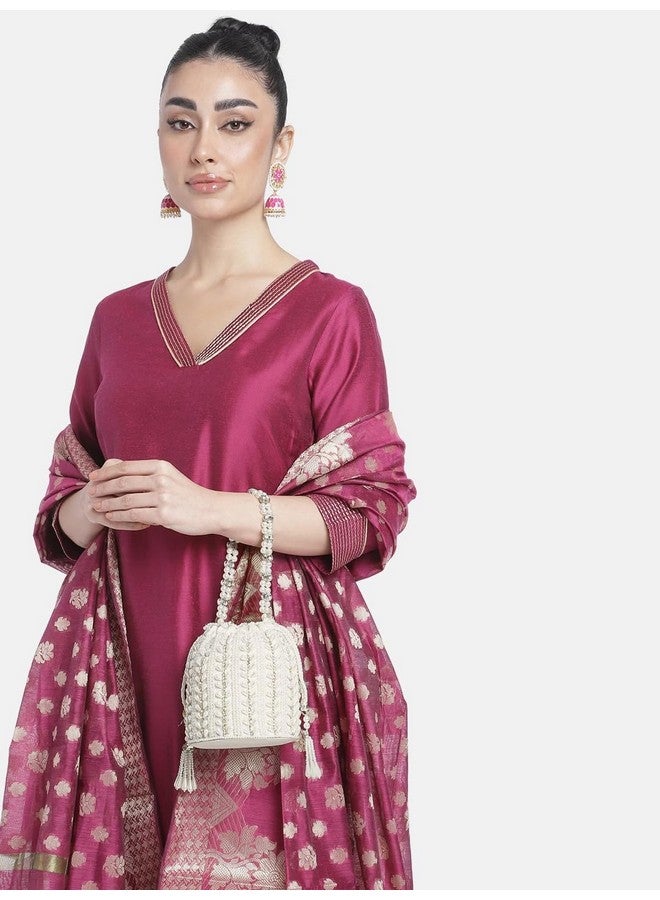 PEORA حقائب بوتلي مزينة من بيورا للنساء والفتيات حقيبة مسائية عرقية مع حزام معصم حقيبة زفاف مع سحب هدية للنساء، بيضاء - Image 4