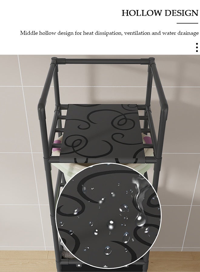 DUNISO Laundry Basket with 3 Tier Storage Shelf,Laundry Hamper with Wheels,Laundry Sort with Divided Bag for Laundry Room, Bathroom, Bedroom, Dorm, 42*32*130cm - Image 5