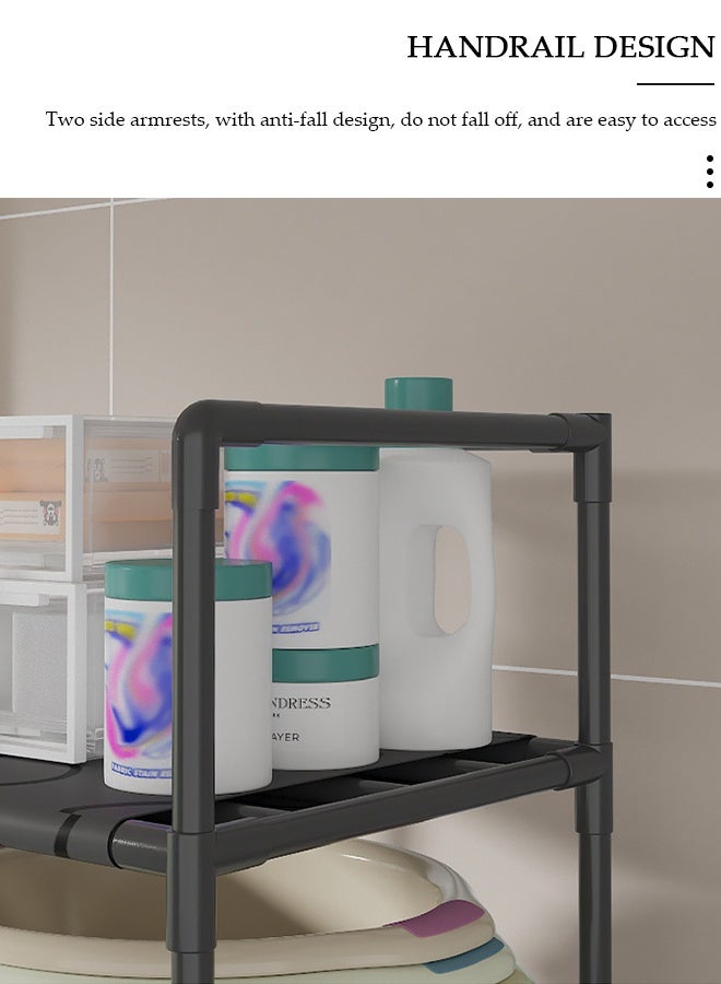 DUNISO Laundry Basket with 3 Tier Storage Shelf,Laundry Hamper with Wheels,Laundry Sort with Divided Bag for Laundry Room, Bathroom, Bedroom, Dorm, 42*32*130cm - Image 3