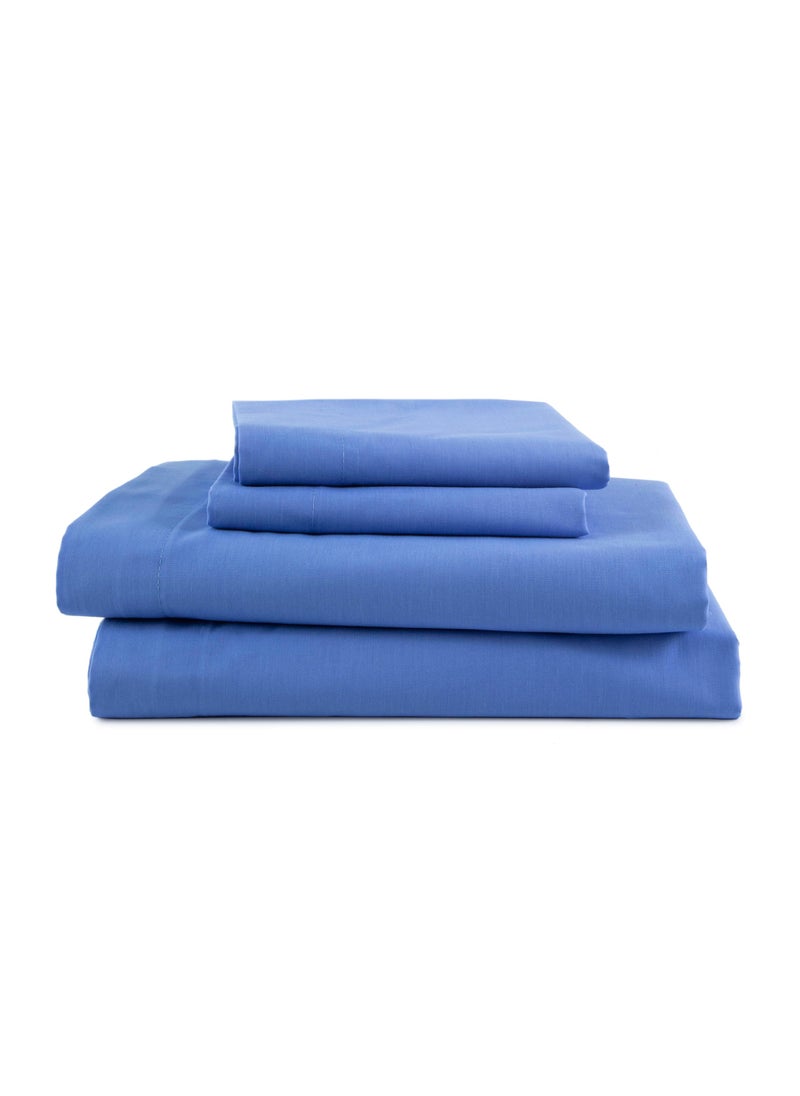 Martex 3 Piece Twin Sheets Set  Twin Bed Sheets Set  Light Weight Soft Breathable Sheets  Brushed Cotton Rich Blend  SecureFit Wrinkle Resistant Durable Easy Care Bed Sheets  Comfy Sheets  Blue 