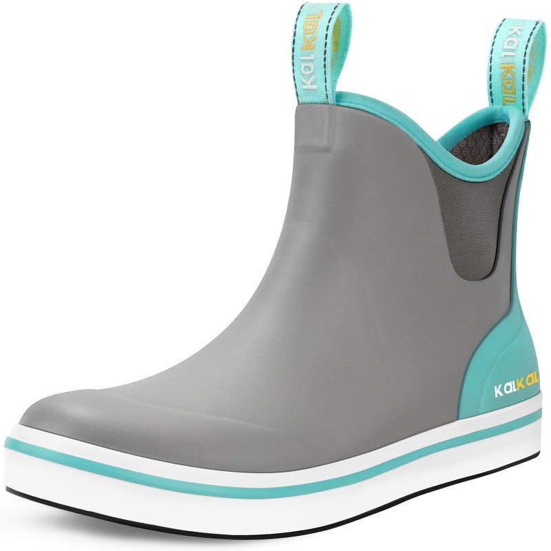 Kalkal 2026 Upgraded Women's Deck Boots, Waterproof Fishing Ankle Rain Boots with Upgraded Anti-Slip Outsole, Breathable Lightweight Garden Rubber Boots for Sailing - Image 1