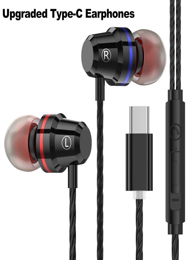 بي تي إم سماعات رأس سلكية PTM M4 داخل الأذن، مزودة بمنفذ Type-C، مصنوعة من المعدن، مع وحدة تحكم بالخط وميكروفون، متوافقة مع هواتف MI 6 / Note 3 / MIX 2 وسلسلة LE 2 / 3 - Image 5