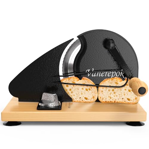 vanerepok Upgrade Manual Bread Slicer for Homemade Sourdough Bread, Classic Hand Crank Home Bread Slicer With Scale Line and Steel Fence, Sharp Blade, Adjustable Width for Homemade & Commercial Use - Image 1
